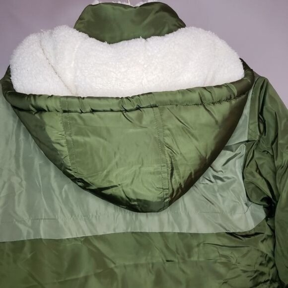 NWT Aqua Puffer Coat Anorak Army Green‎ Hooded Coat Size XS - Picture 5 of 13